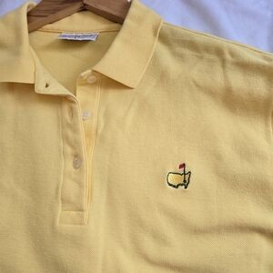 Masters Womens Large 100% Cotton Yellow Golf Polo Short Sleeves